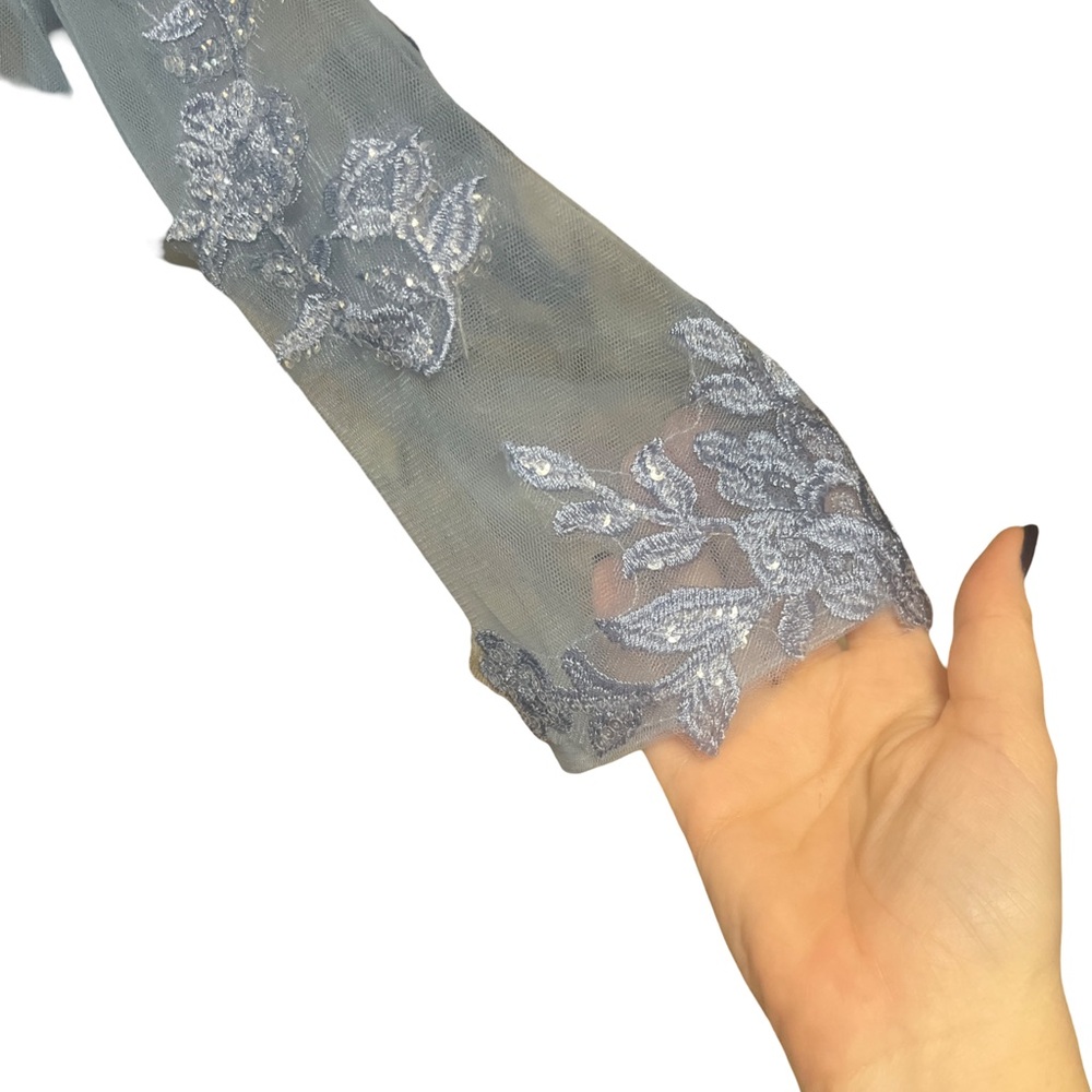 NWT Elegant Lace Overlay Blue Formal Dress - Picture 6 of 10